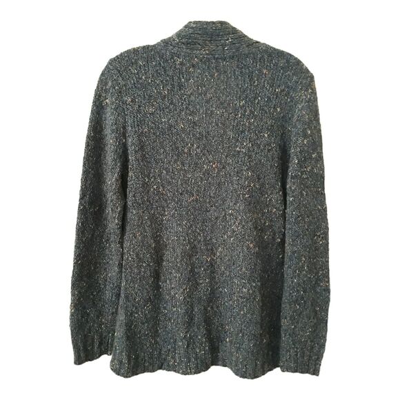 Charter Club Shawl Collar Sweater Women Large Blue Speckle Attached Cami V Piece - Picture 2 of 9